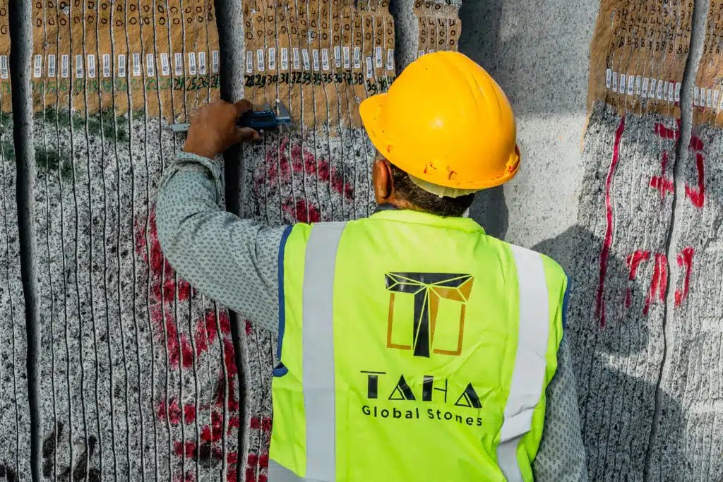 Gangsaw cutting line at TAHA Global Stones